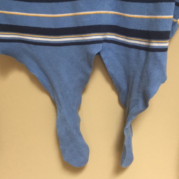 Light Blue  Stripe Crop Knit Sweater Top Size M - Picture 5 of 5